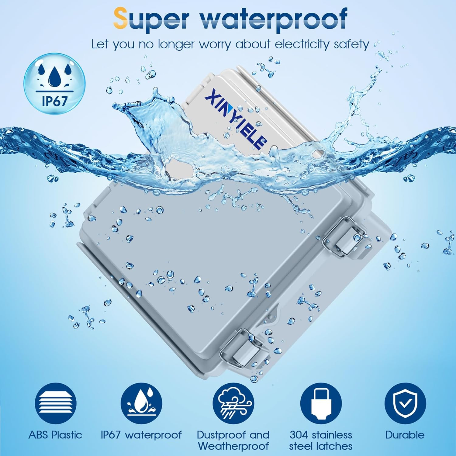 Waterproof Outdoor Project ABS Plastic Junction Box IP67 Weatherproof Dustproof