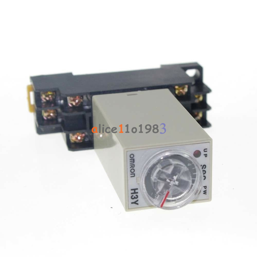 DC 12V 5A 8 Pins DPDT H3Y-2 0-30 Minutes Timer Time Relay Delay with Base