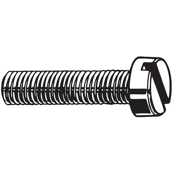 M3-0.50 x 16 mm Slotted Cheese Machine Screw, Zinc Plated Steel, 100 PK