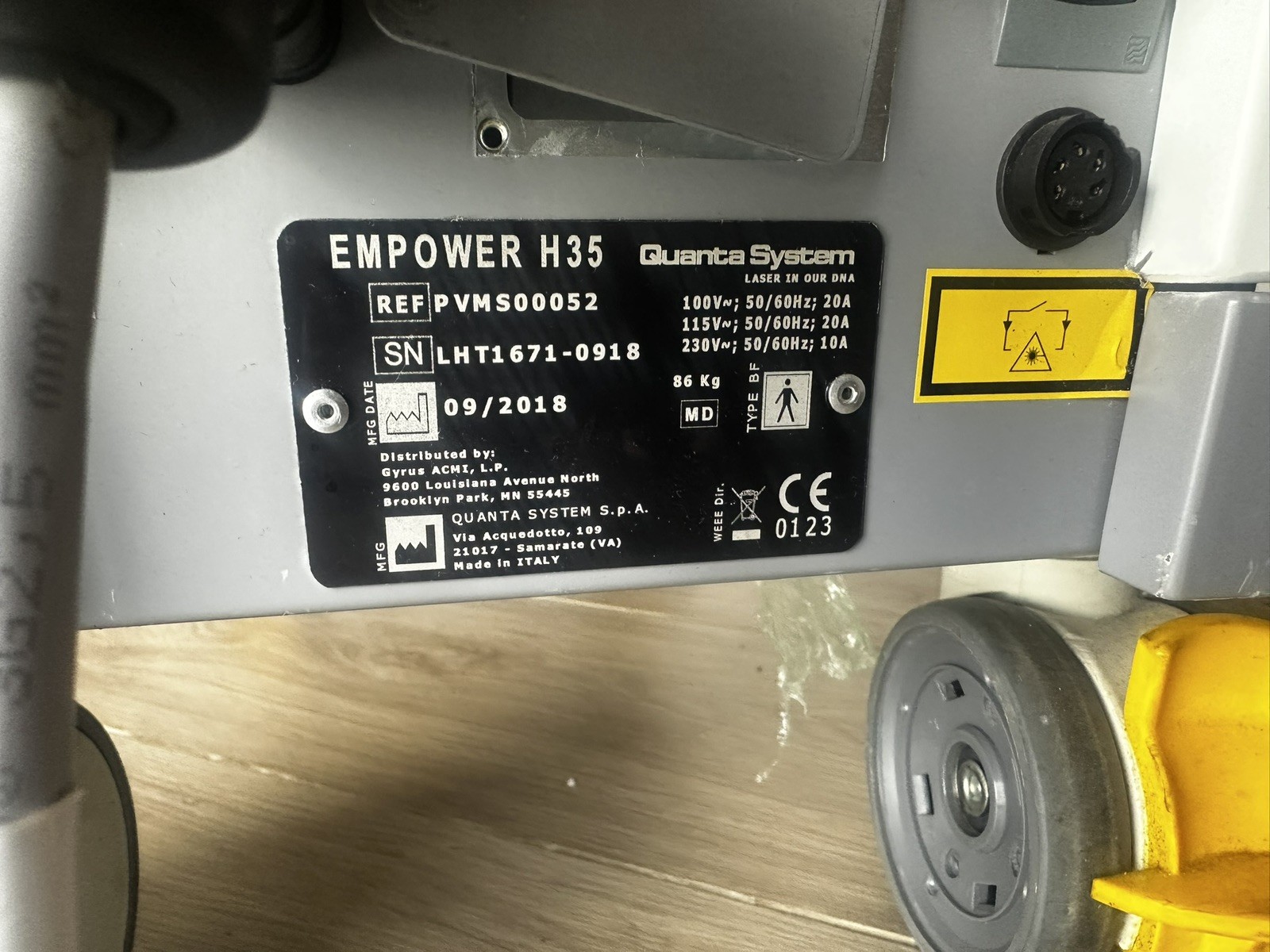 2018 Olympus Empower H35 Pulsed Medical Holmium Laser 2100nm 35W Quanta System