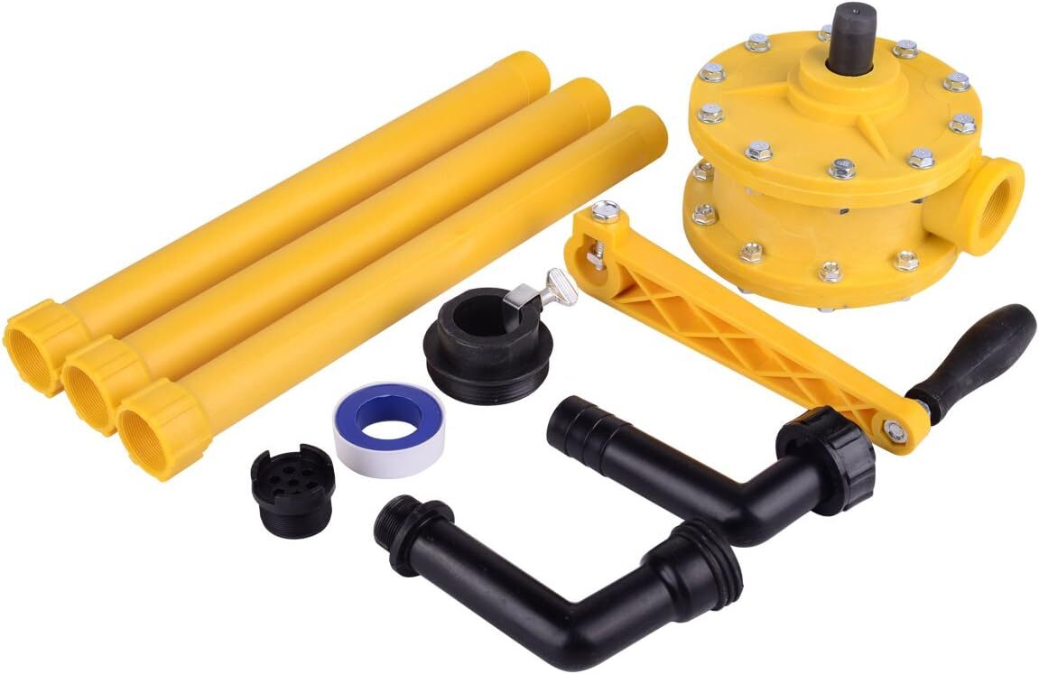 Rotary Barrel Pump Manual Pump Oil Fuel Transfer Pump for 5 to 55 Gallon Barrels