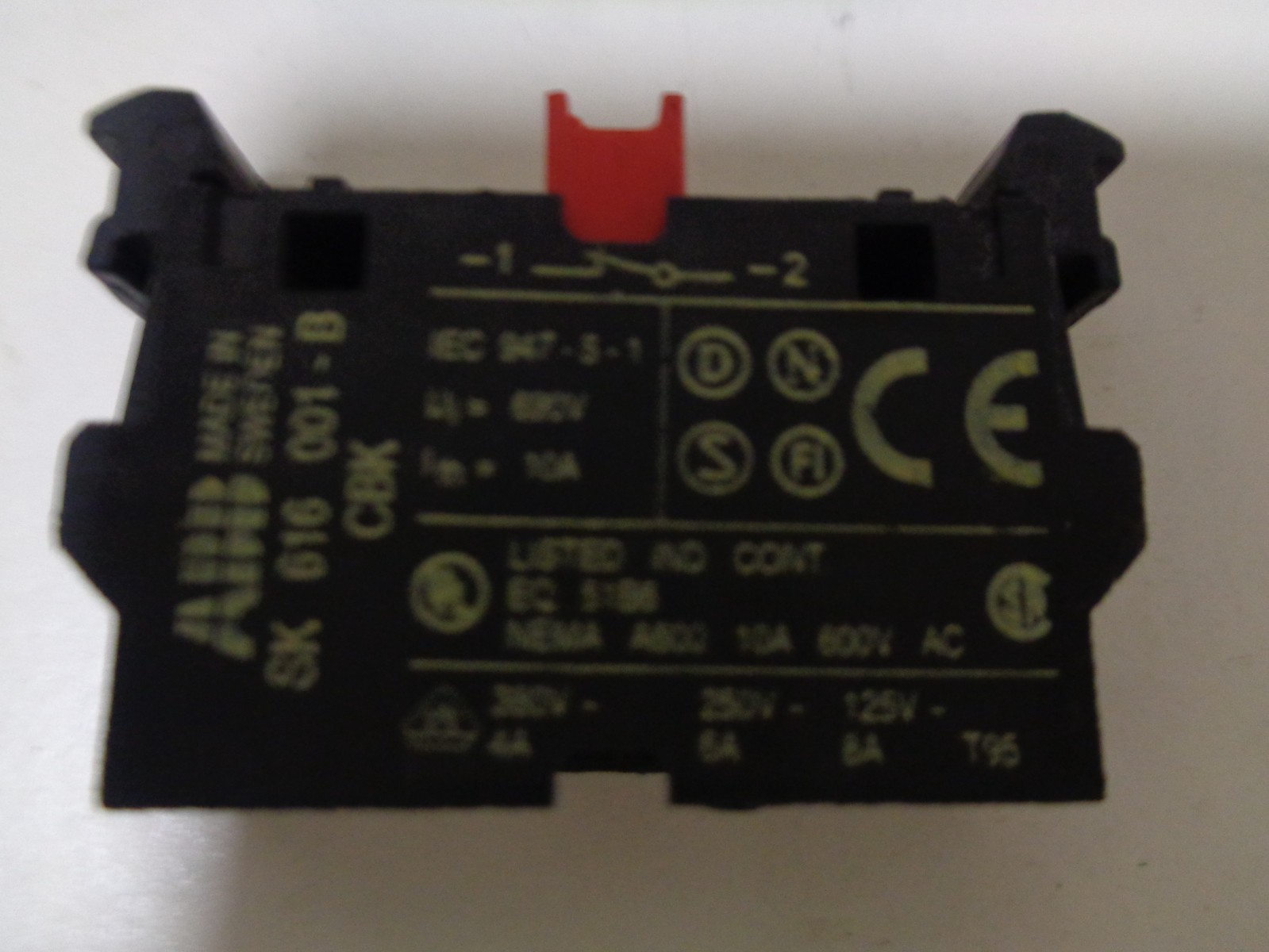 LOT OF 2 ABB SK 616 001-B CBK CONTACT BLOCK 1 NORM. CLOSED