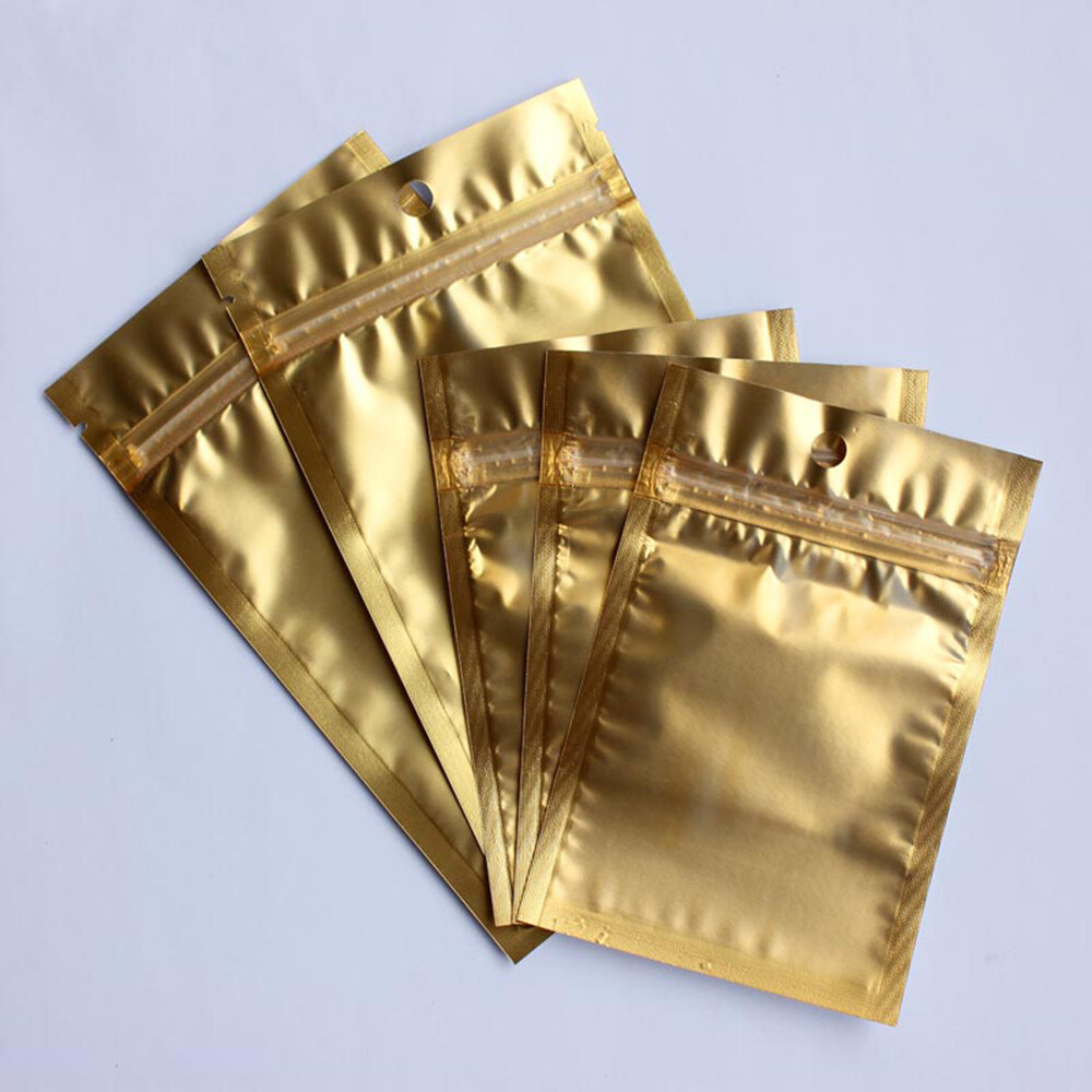 Variety of Sizes/Colors for Clear/Color/Silver Zip Bag w/ Hang Hole (100/Pack)