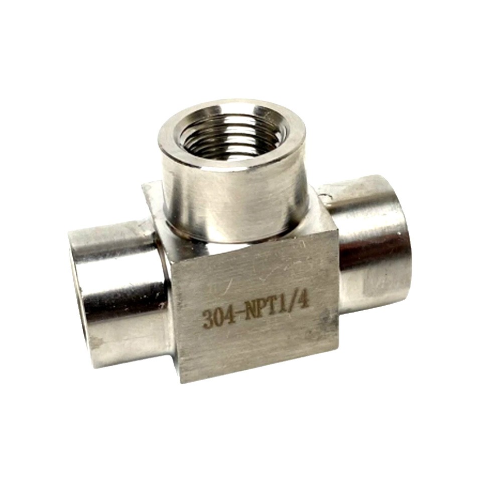 3Pcs 1/4″ Tee T 3 way Female 304 SS Threaded Connector Pipe Fitting NPT USA