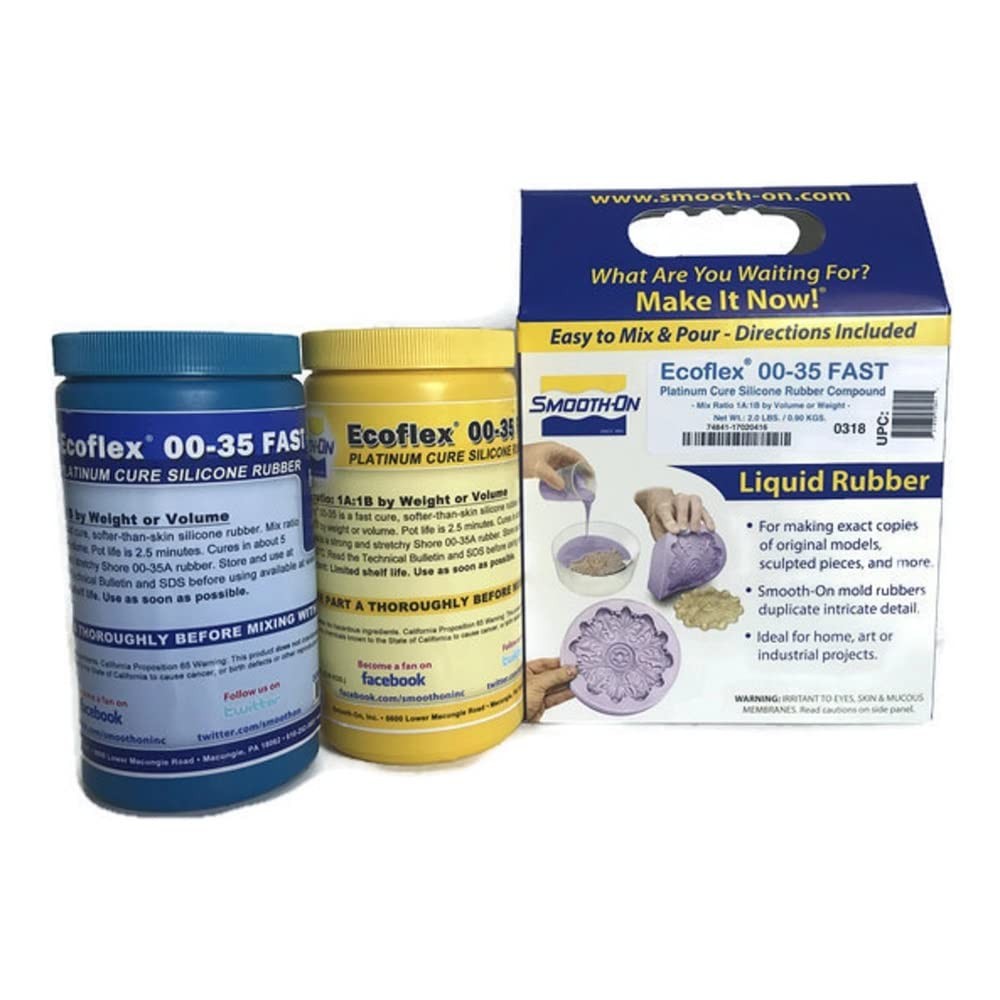 Ecoflex 00-50 Platinum Silicone 2 Lb Kit – Clear Silicone Rubber – Casting, Art