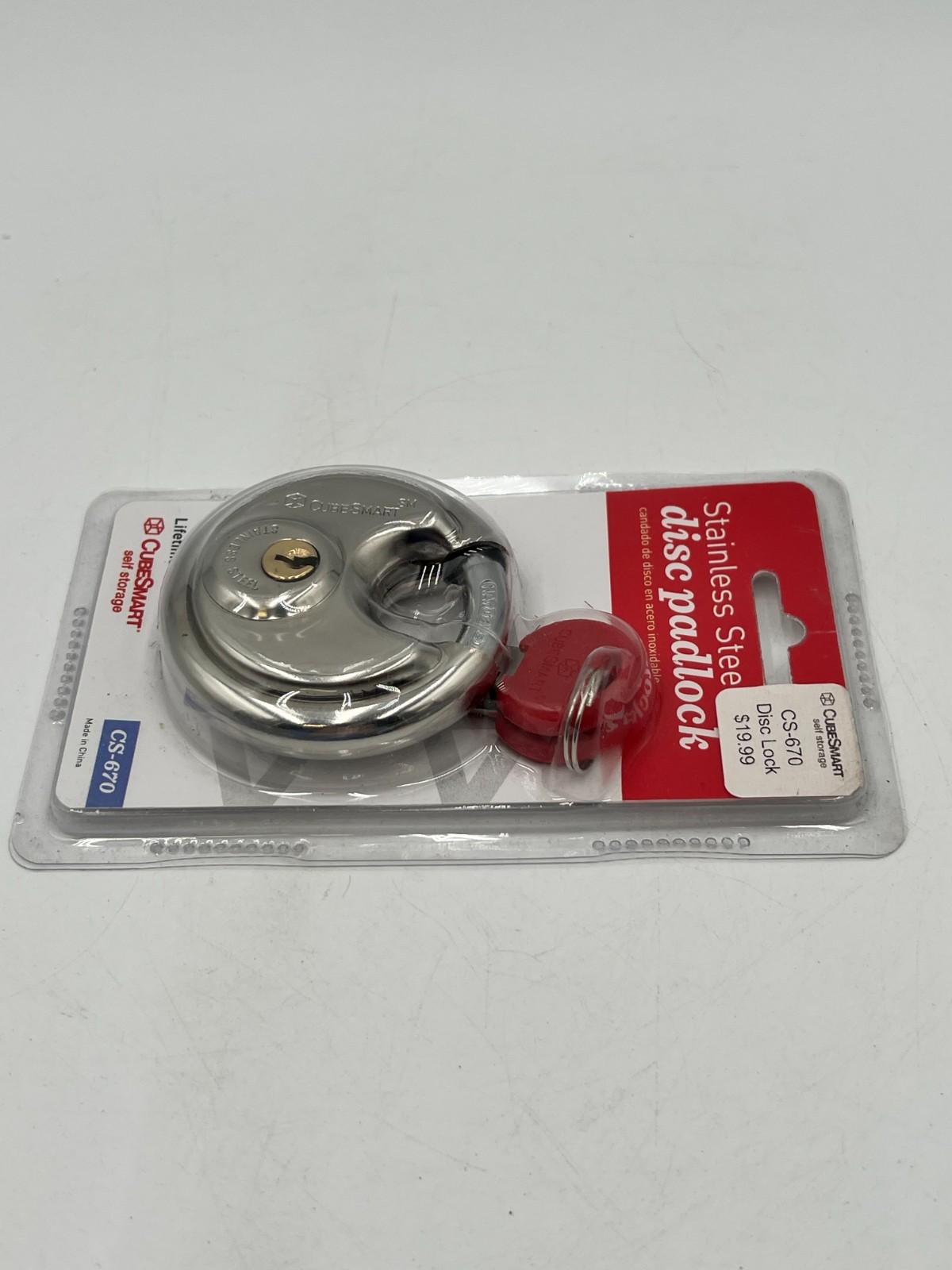 Heavy Duty Disc Padlock 2.75″ Stainless Steel Shed Gate Trailer Lock NEW