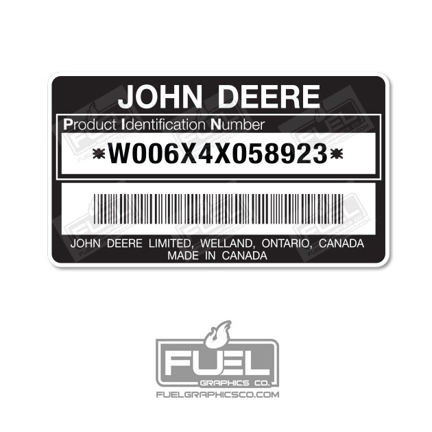 Gator 6×4 Custom Serial Number PIN Lawnmower Premium Vinyl Decal – 3.5″ x 2″