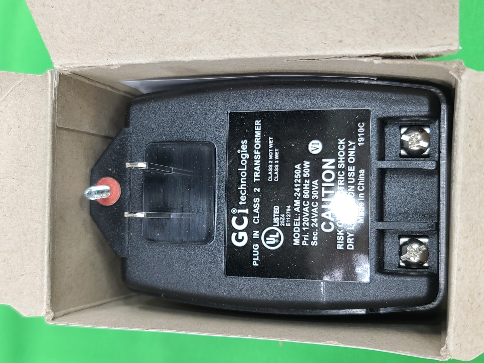 NEW GCI technologies 120V 24VAC Plug In Transformer 30VA ( AM-241250A)