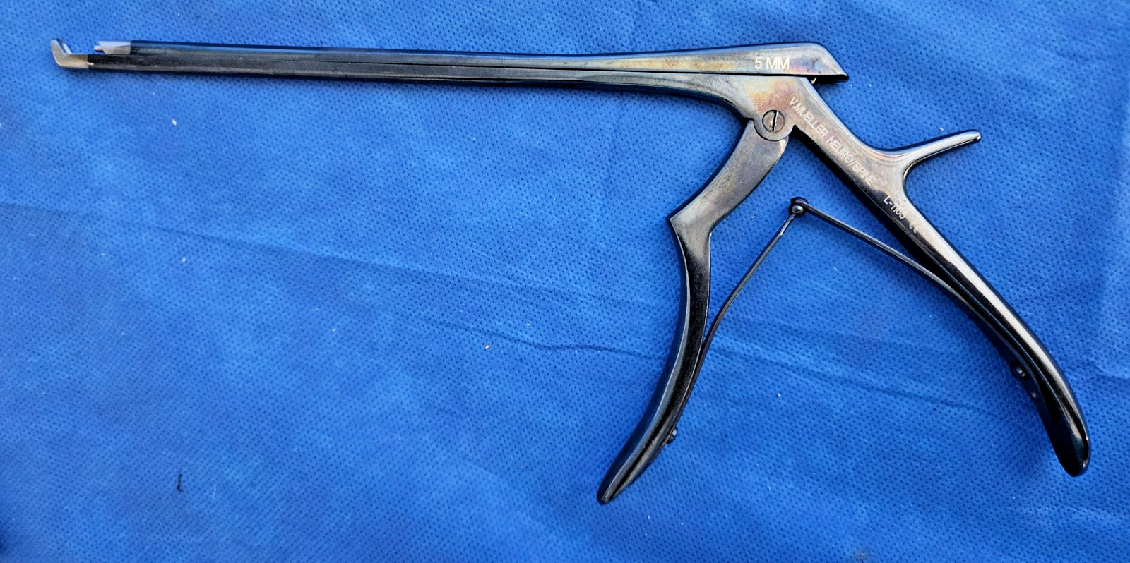 V.Mueller 5mm Kerrison Rongeur, L-1165, 40 degree, up with bone ejector.