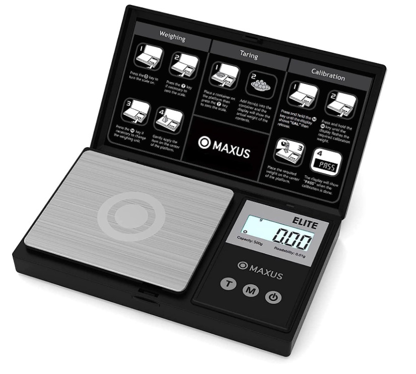 MAXUS Pocket Gram Scale 500g x 0.01g with Tray & Tare Function