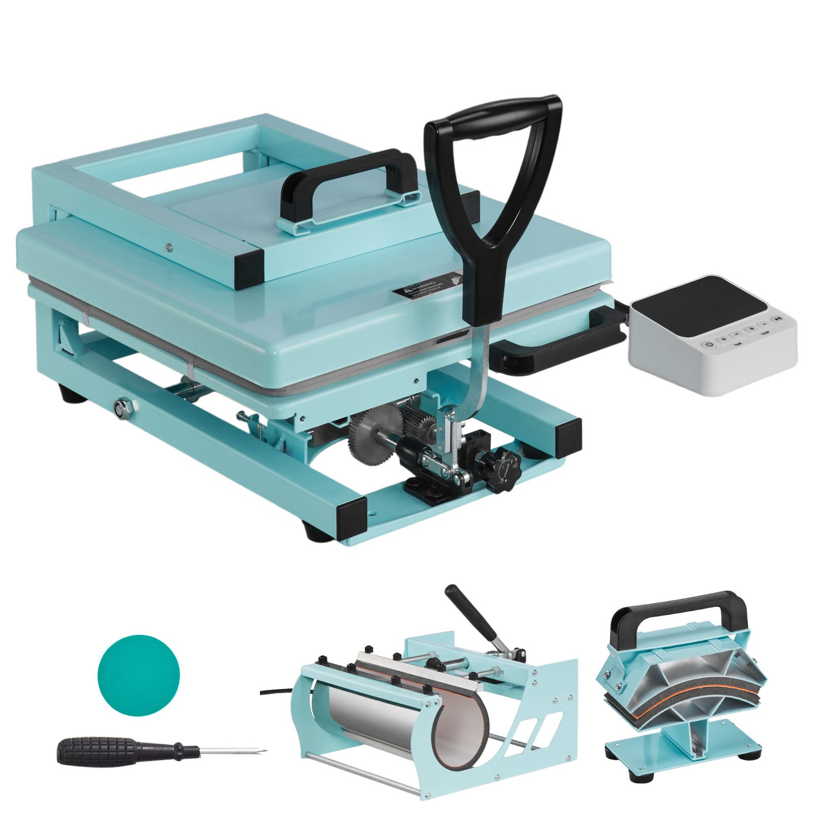 Uimoso 15 x 15 Inch Hybrid Heat Press Machine for Heat Transfer, Light Green