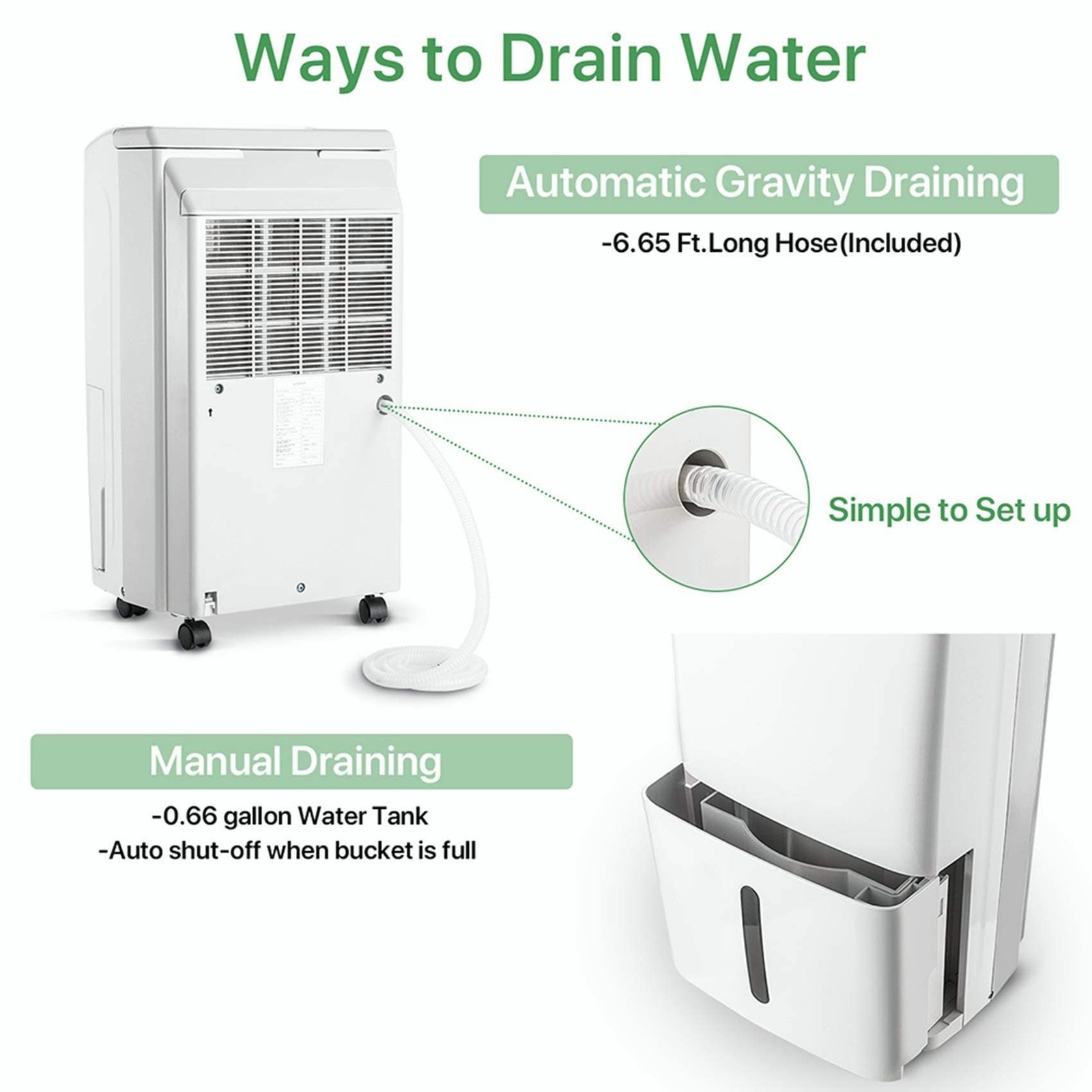 Waykar 2000 Sq. Ft Dehumidifier for Home and Basements, with Auto or Manual D…