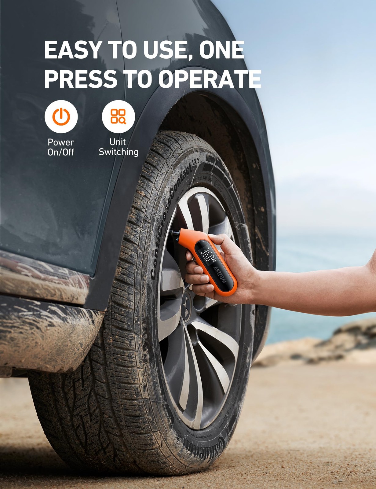 AstroAI Digital Tire Pressure Gauge 3-300PSI Calibrated to 2 Pack, Orange