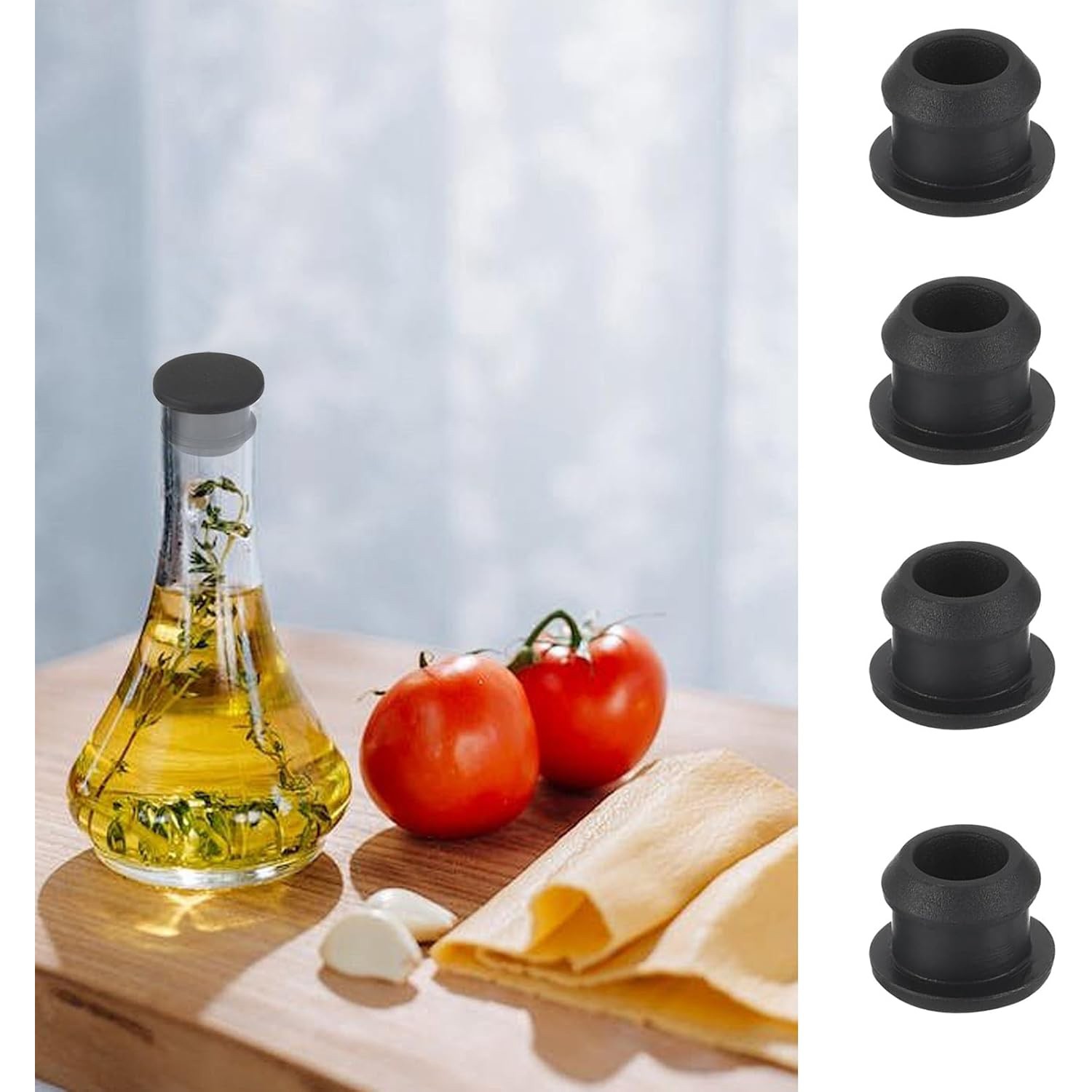 Black / White Snap-On Hole Plug Silicone Rubber Blanking Seal Bung Pipe Tube