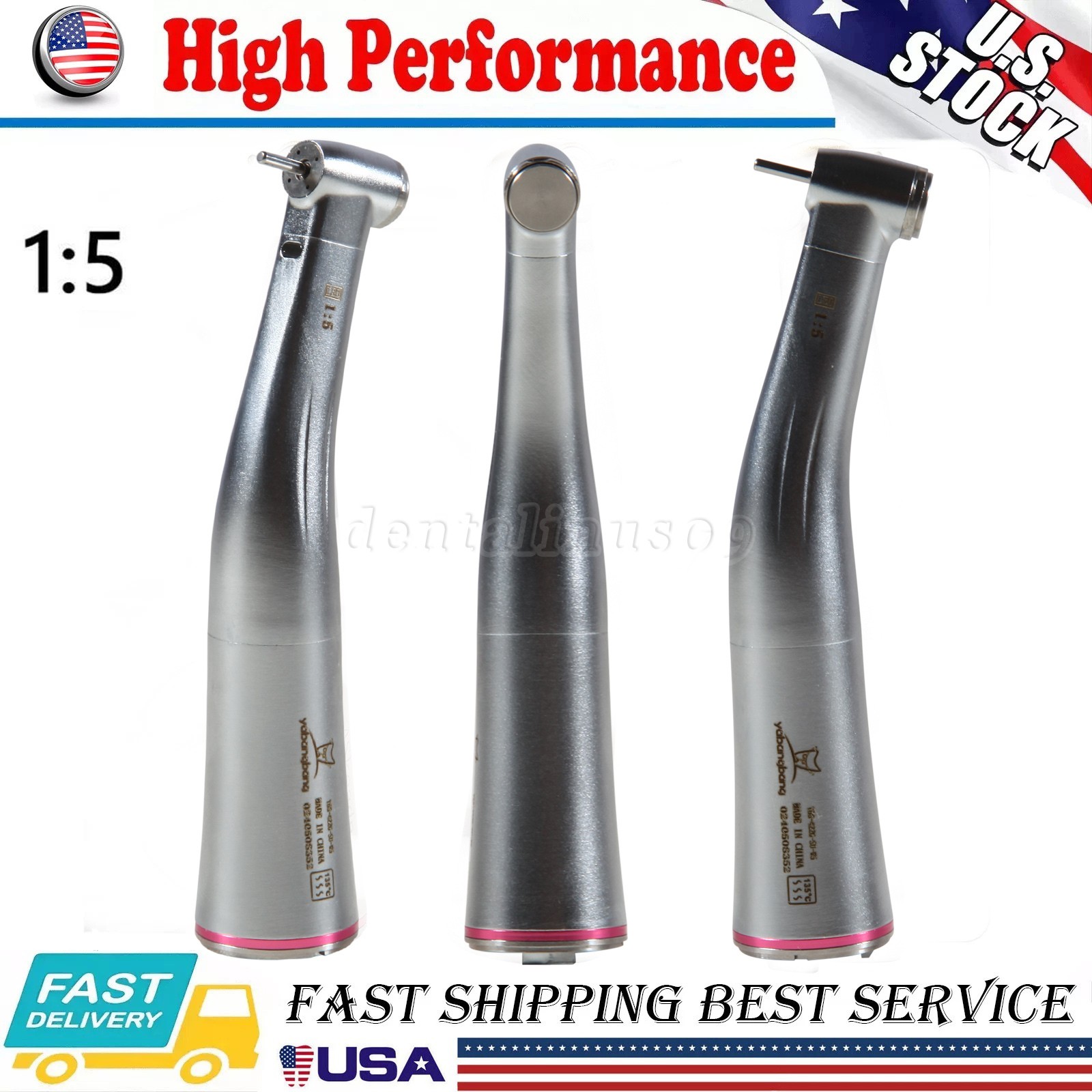 1:5 Electric High Speed Dental Handpiece LED Optic Fiber Contra Angle For NSK YB