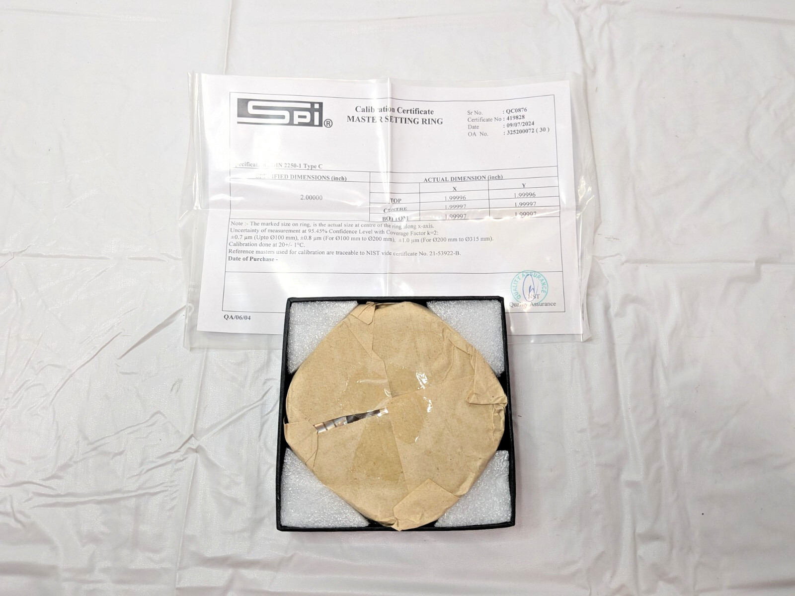 SPI Master Setting Ring 2" ID x 4-7/16" OD 0.787" Thick 10-748-1