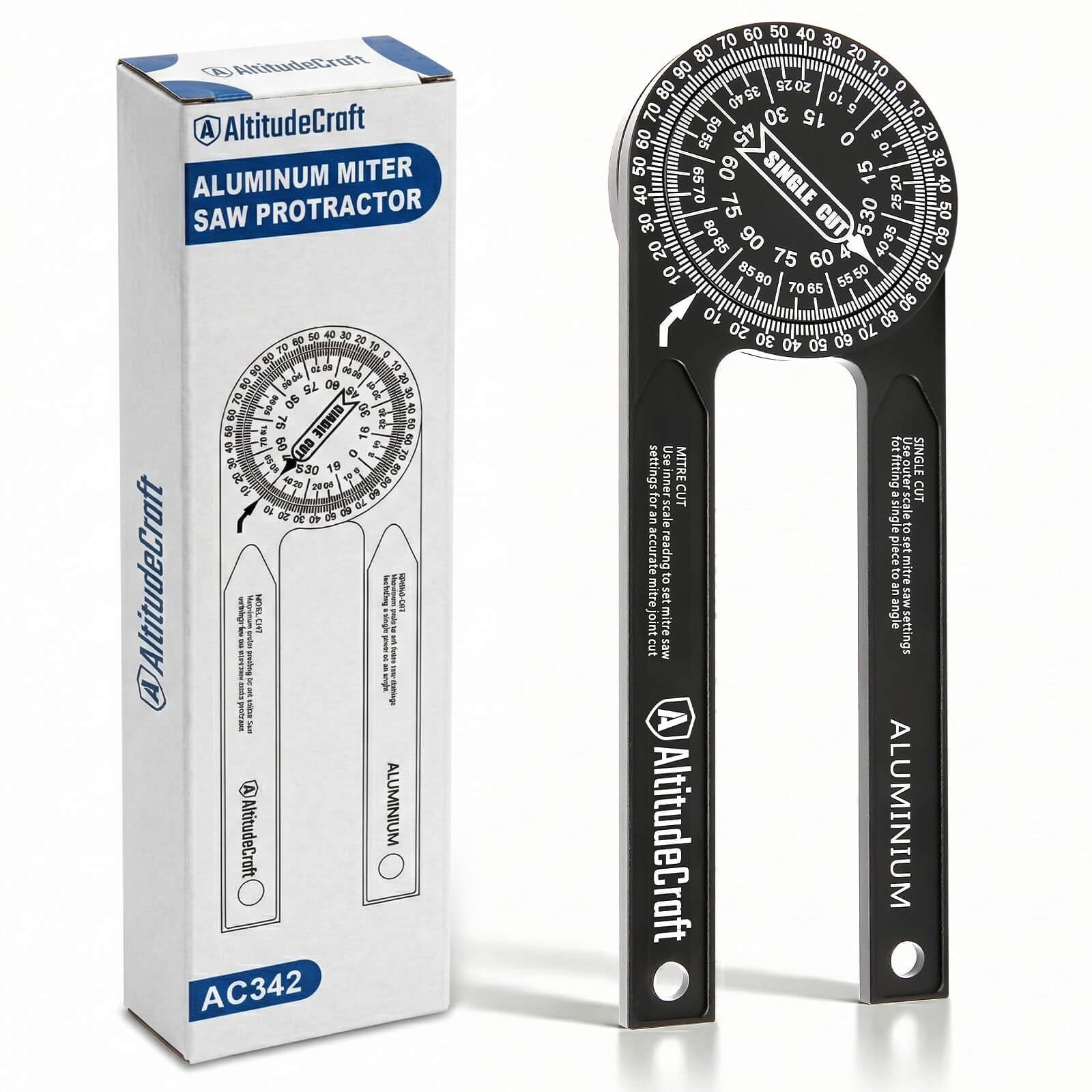 Precision Miter Saw Protractor & Crown Molding Angle Finder Tool for Accurate Cu