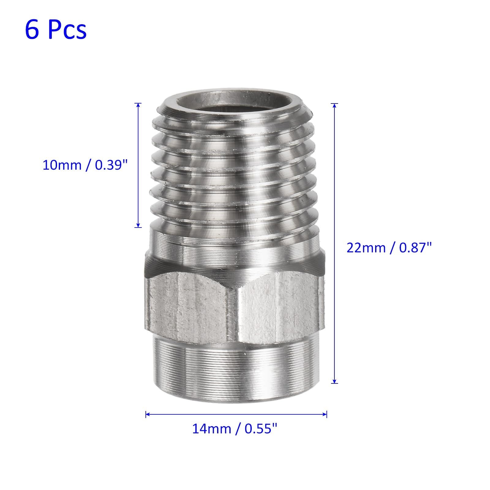40° Surface Cleaner Tips 1/4″ NPT Stainless Steel Cleaner Pressure Nozzles 6 Pac