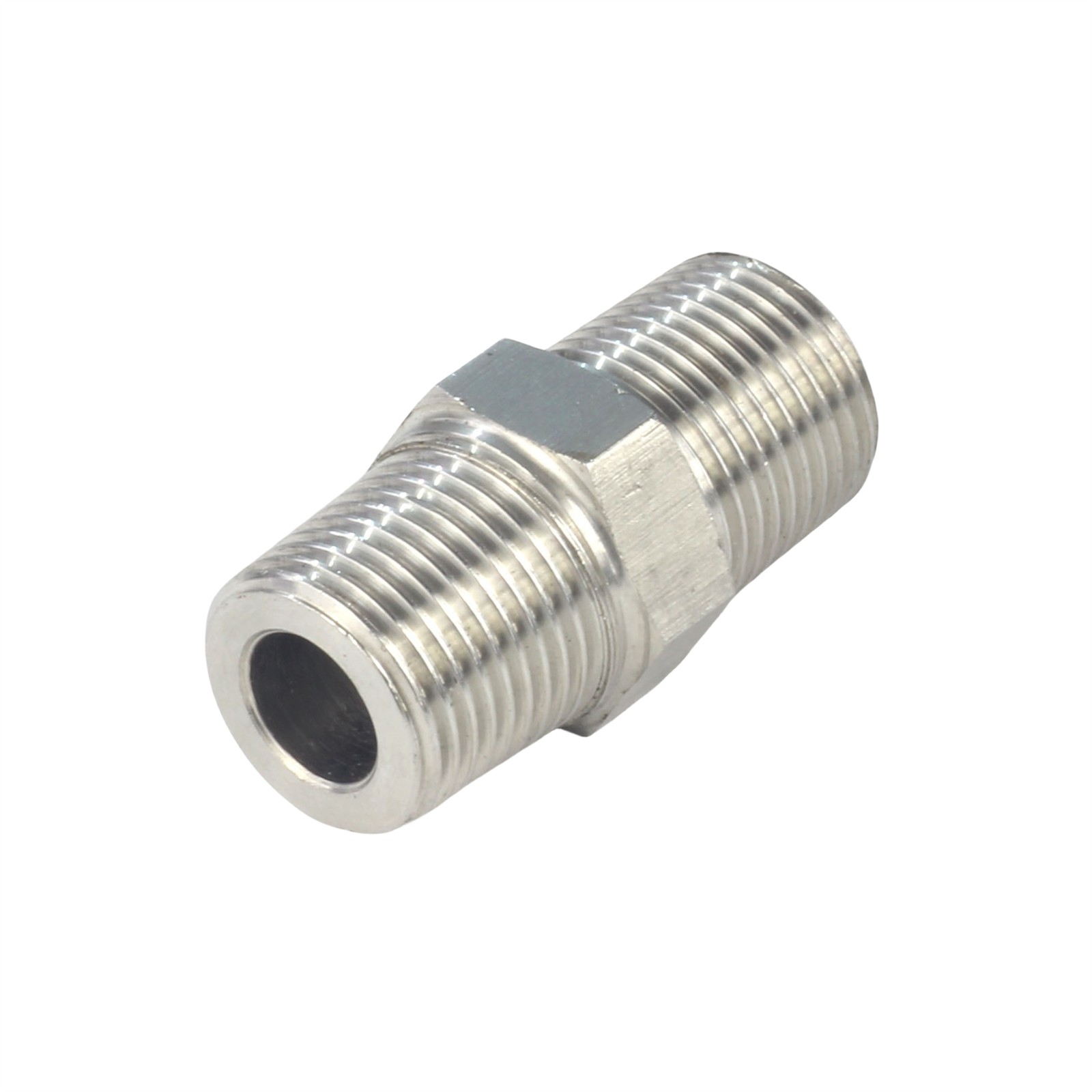 HFS(R) 3/8″ NPT Male to 3/8″ NPT Male Threaded Hex Nipple Stainless Steel 304
