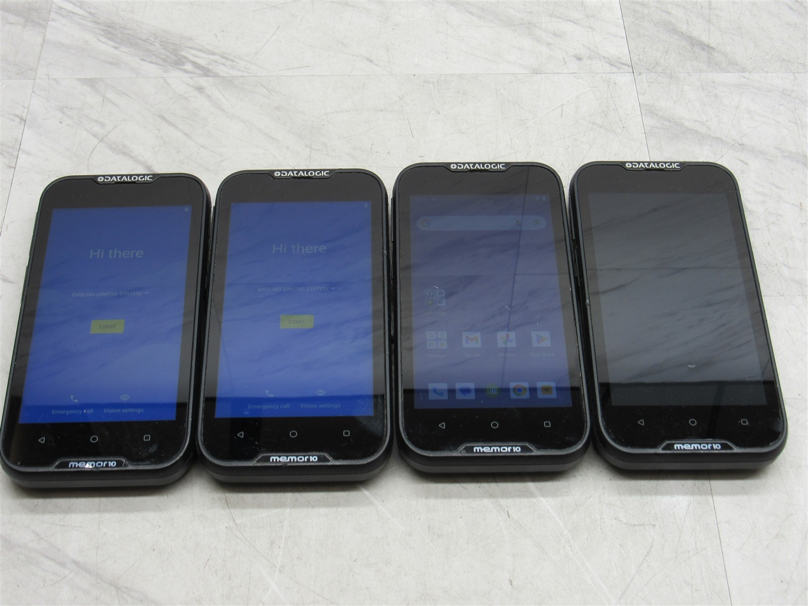 4 LOT – Datalogic Memor 10 Handheld Scanner 944350004 with 3x Batteries