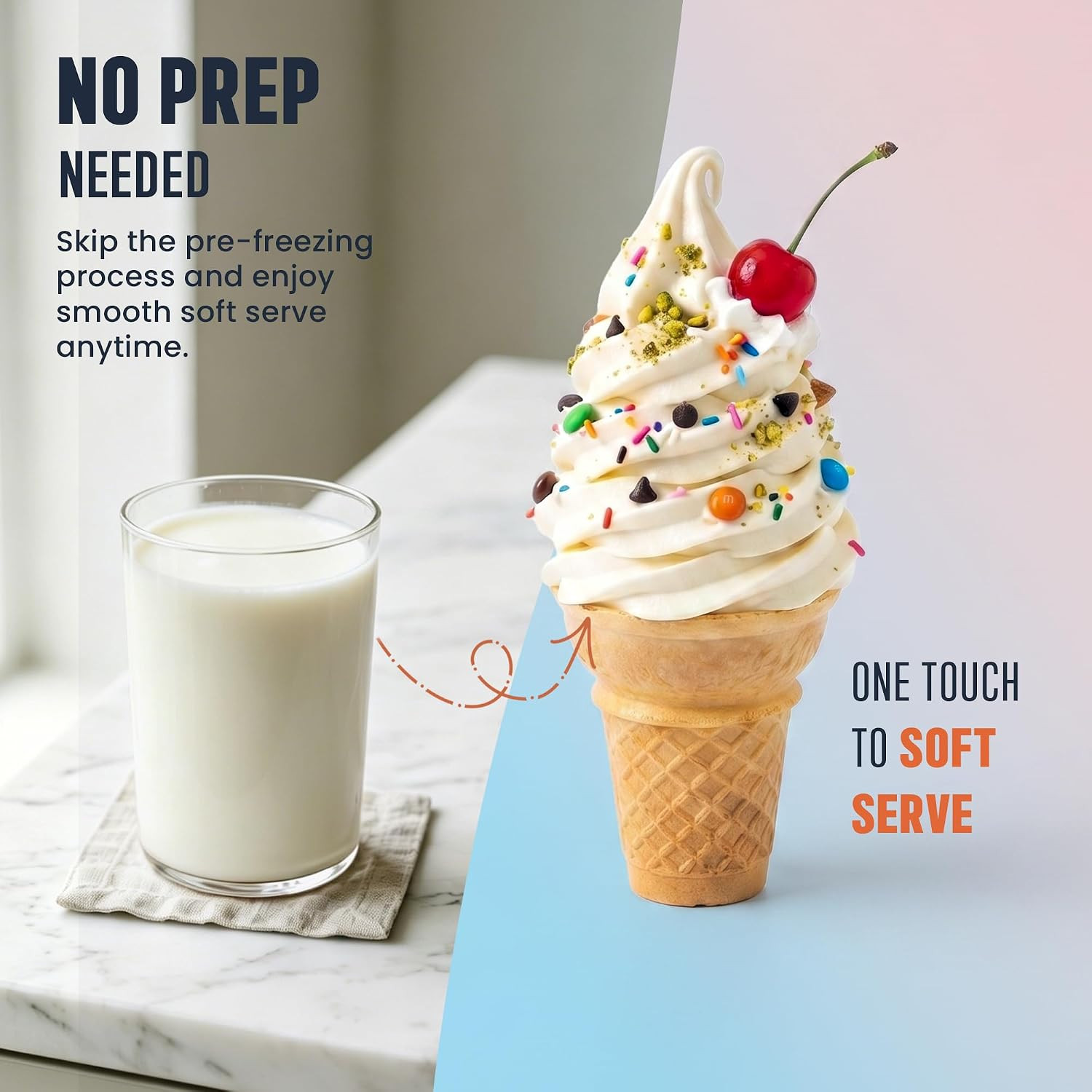 2-In-1 Slushie Machine & Soft Serve Ice Cream Maker with 6 Presets | 15-Min Fast