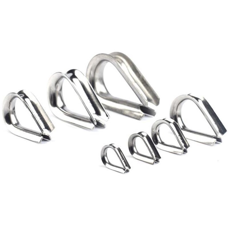 Wire Rope Thimble Clamp Stainless Steel Marine Grade 304 A2 Cable Clip Loop
