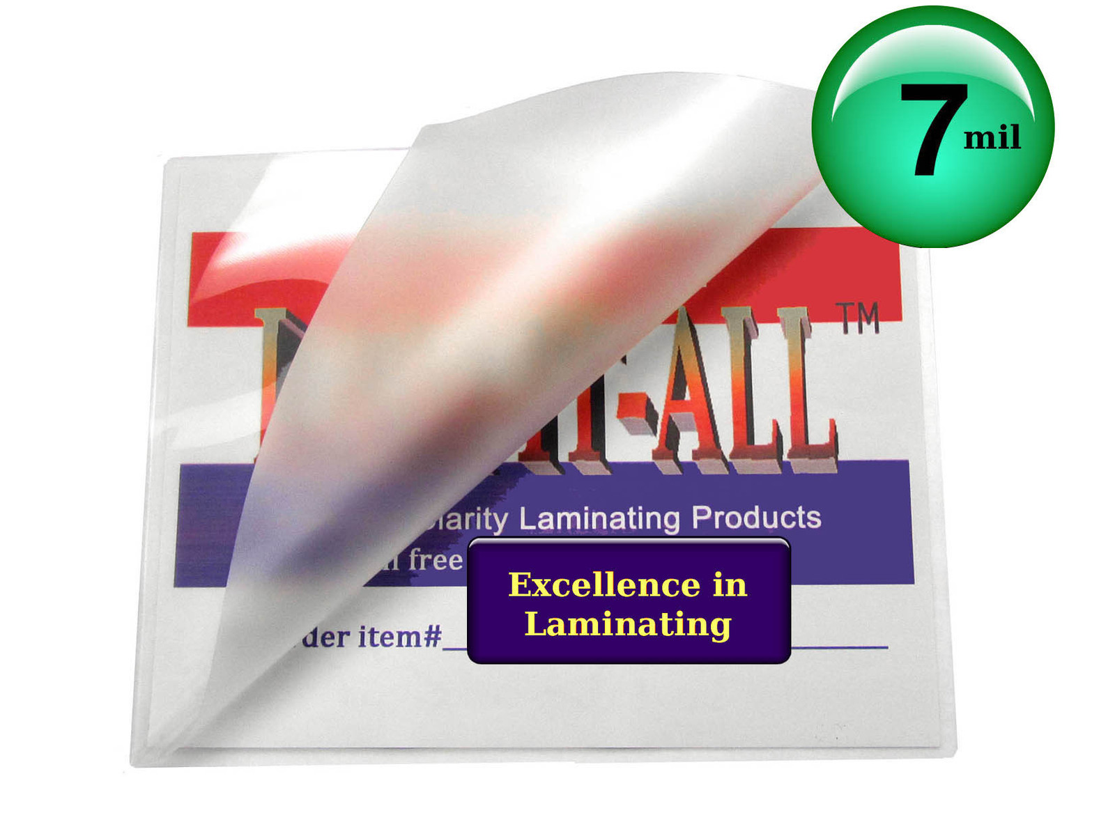 500/pack LAM-IT-ALL 7 Mil 2-1/8 x 3-3/8 Hot Laminating Pouches Credit Card size