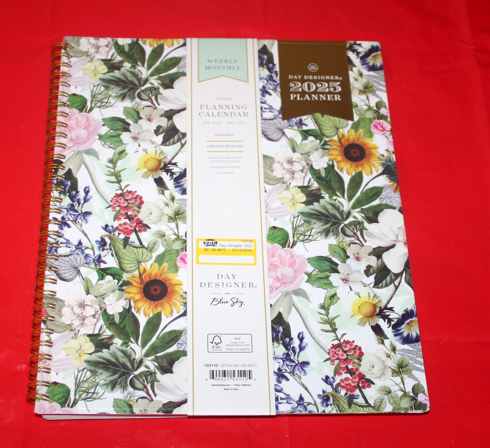Day Designer Blue Sky Tabbed Planning Calendar Jan 2025-Dec 2025