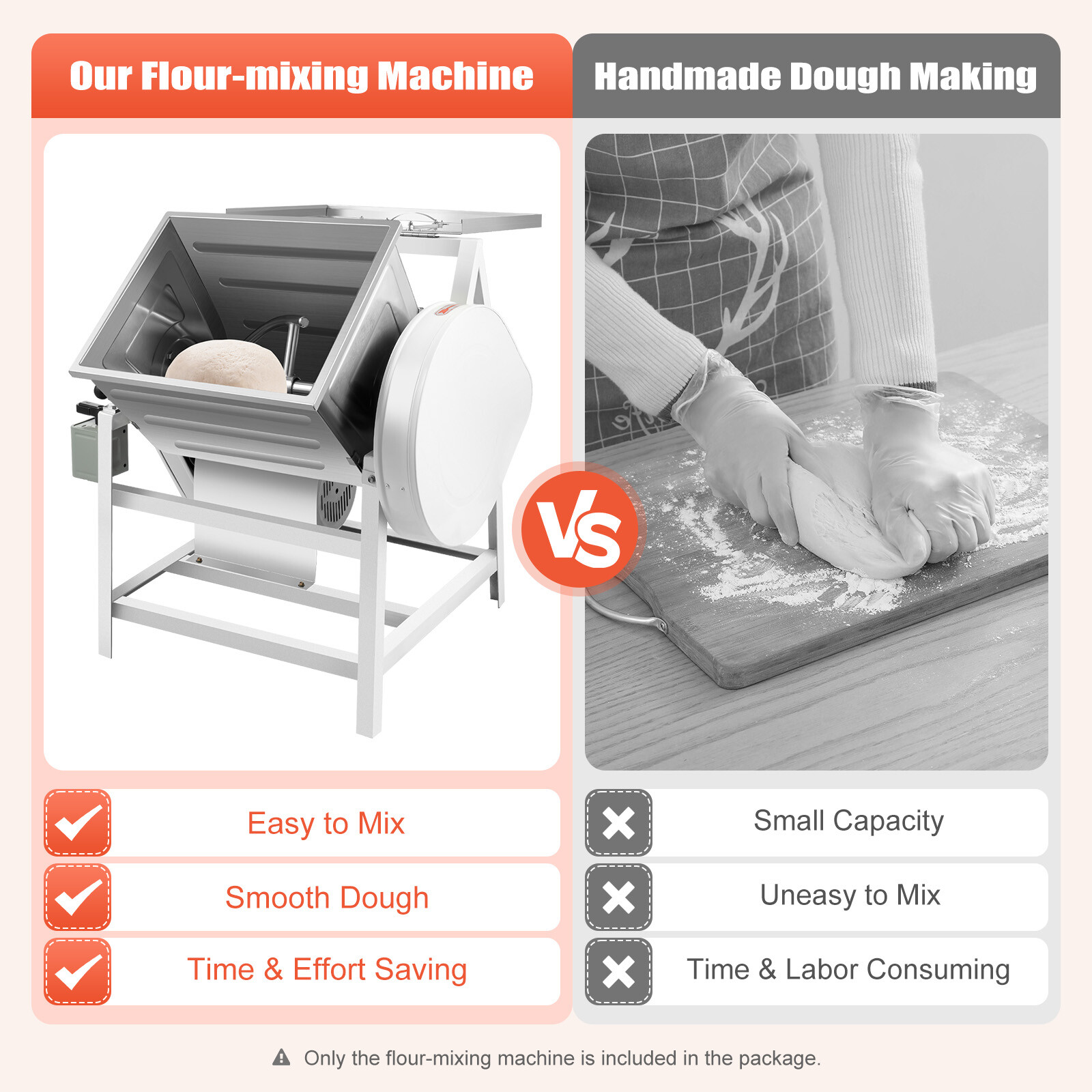 110V 15kg Commercial Dough Mixer Machine, 30QT Electric Flour Kneading Machine