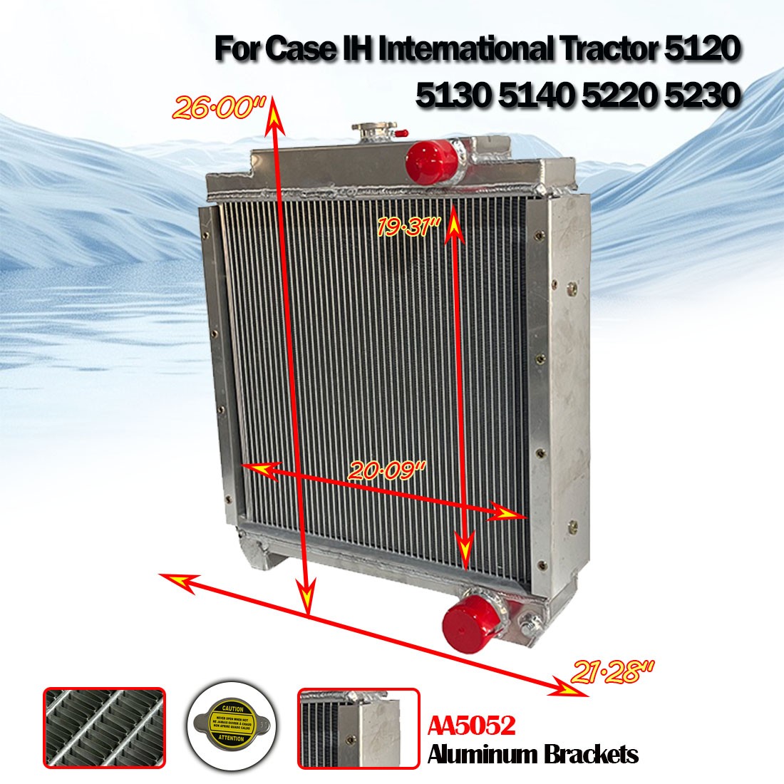 #104753A1 Radiator Fits Case IH International 5120/5130/5140/5220/5230 Manual
