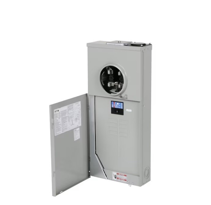 Eaton Type BR 200 -Amp 8 -Spaces 16 -Circuit Outdoor Main Breaker Meter Combo Lo