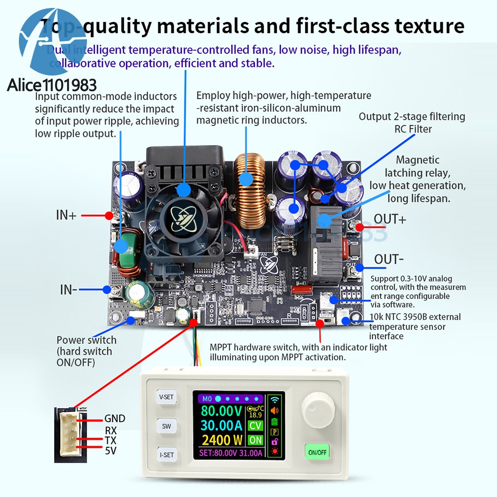 XY8030S XY12530S CNC DC Adjustable Step-Down Power Supply Module 2400W 3070W 30A