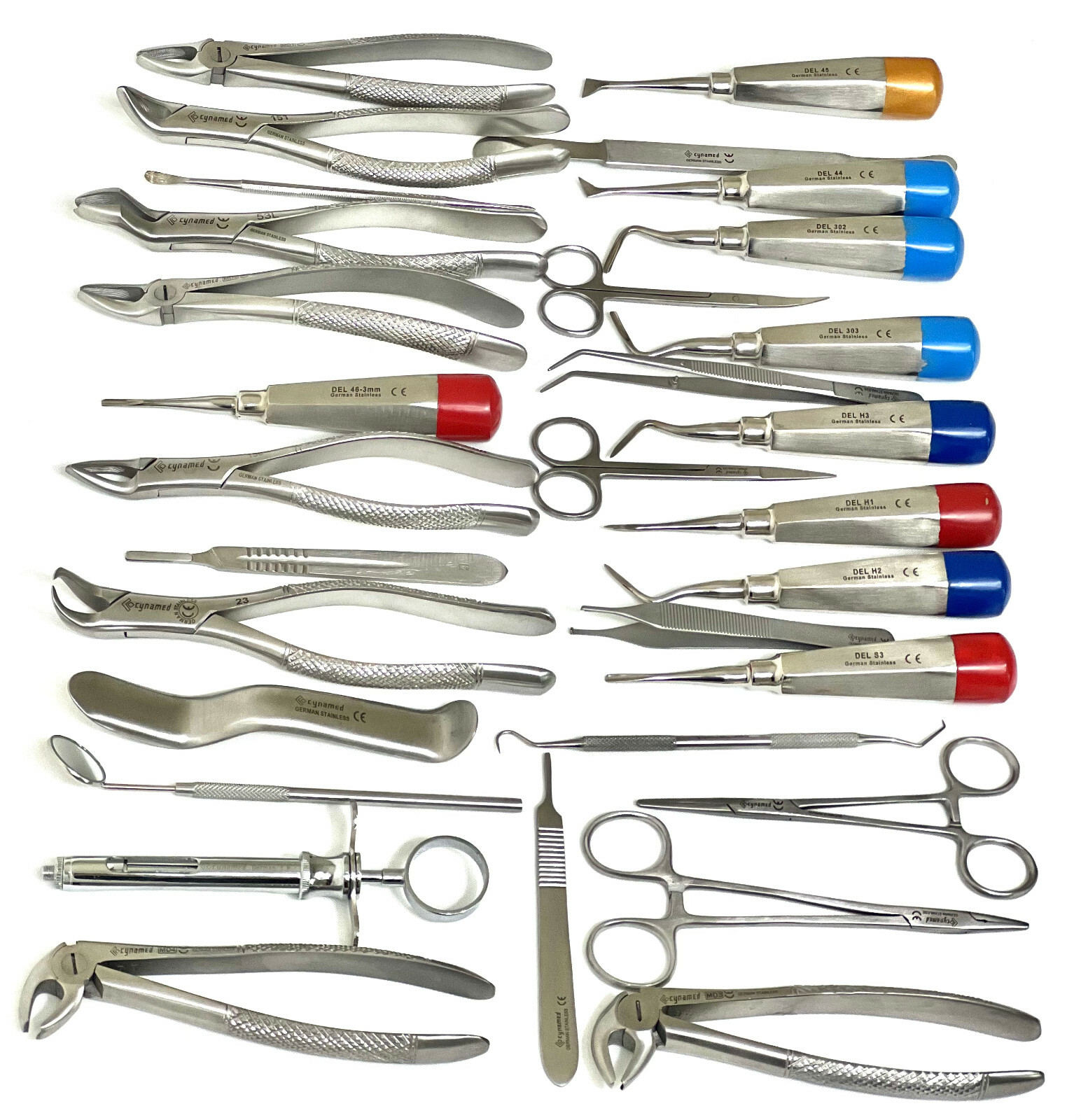 GERMAN 82 PC ORAL DENTAL SURGERY EXTRACTING ELEVATORS FORCEPS INSTRUMENT KIT SET