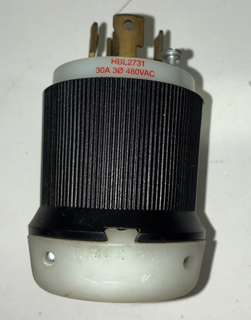 Hubbell HBL2731 Twist-Lock Plug 30A 3-Phase 480VAC NEMA L16-30P NOS No Box