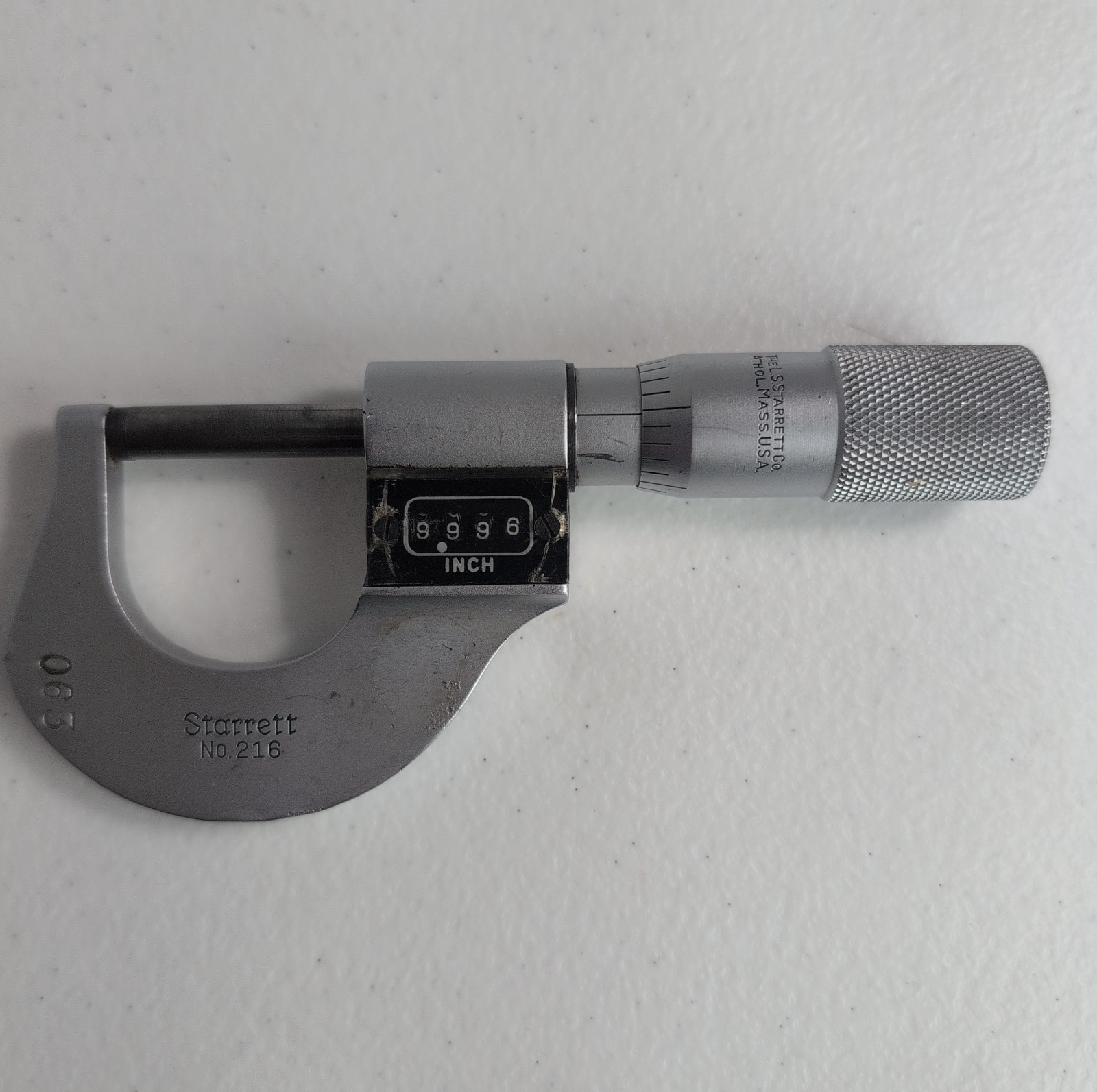 Vintage Starrett No. 216 Outside Micrometer 0-1” Range USA Made 063