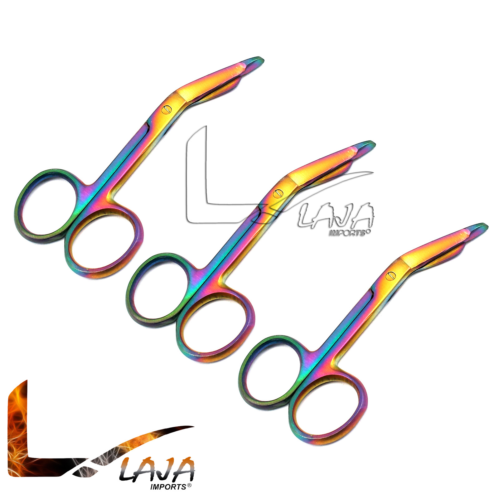 3 Lister Bandage Scissors 3.5″ Surgical Medical Instruments Rainbow Multi Color
