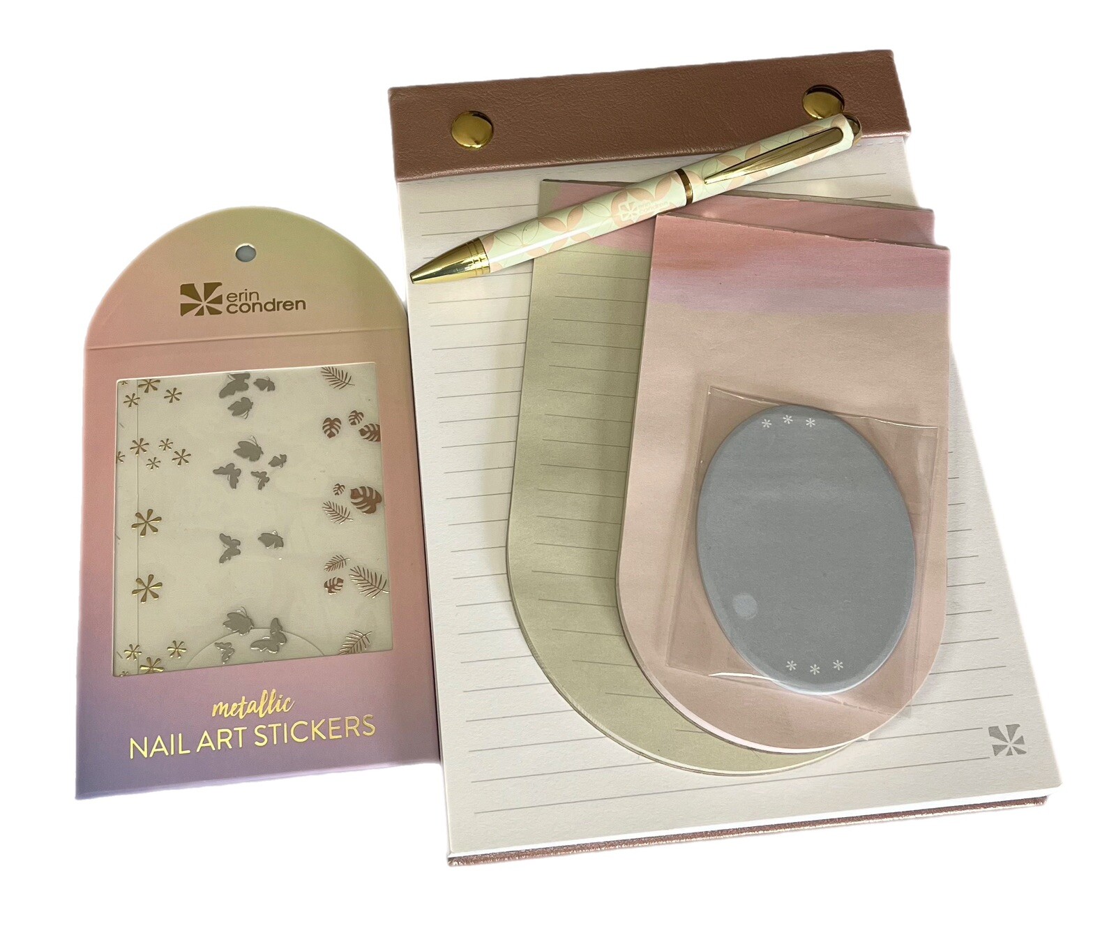 Erin Condren Accessory Lot: Notepads, Sticky Notes, Nail Art Stickers, Pen
