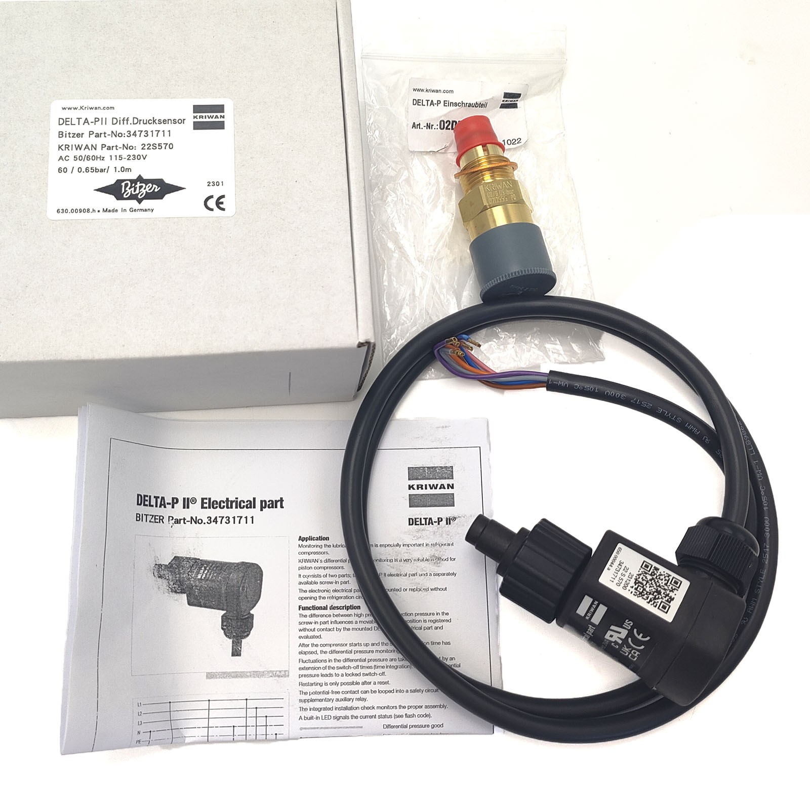 Compressor Oil Pressure Differential Switch with Copper Head for Bitzer 34731711