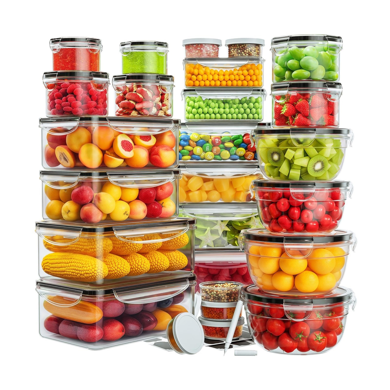 52 PCS Food Storage Containers with Lids Airtight (26 Lids & 26… FAST USA SHIP