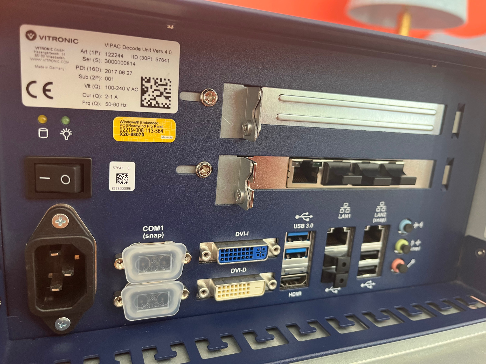 VITRONIC VIPAC Line Scan Camera System – Decode Unit Vers 4.0, Camera, LED, PSM