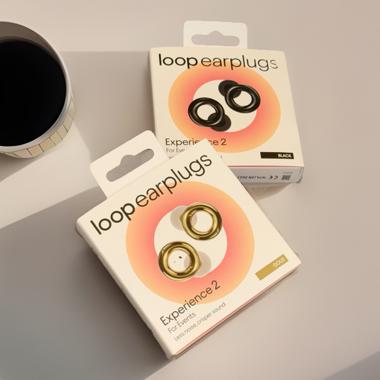 Loop Experience 2 – Gold and Black (2 Pack) Earplugs For Couple -Silicone- Nib