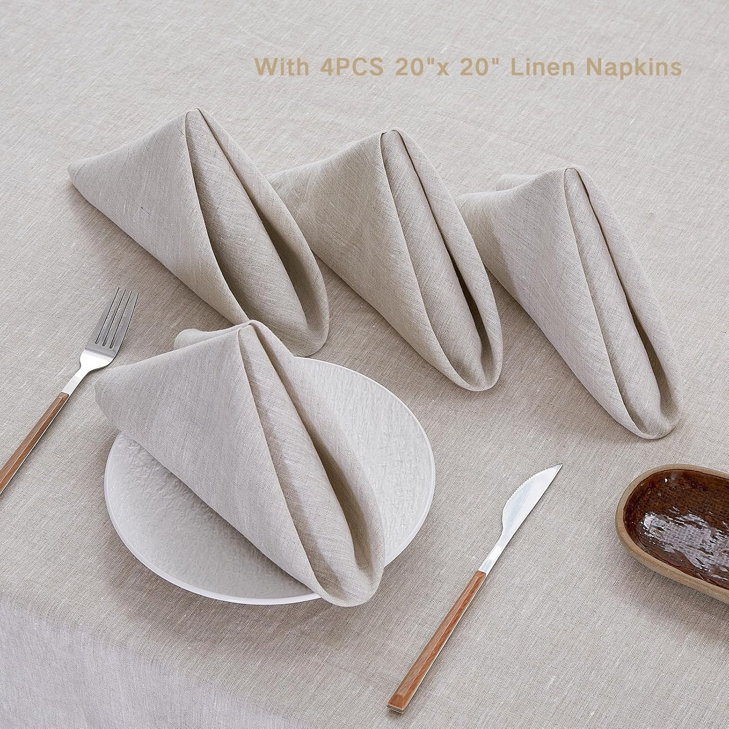 Linen Tablecloth 100% Pure Linen Table Cloth for Rectangle Tables Machine