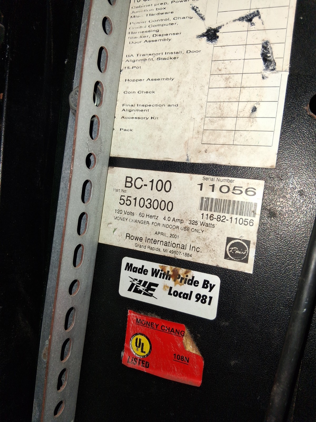 Lot Of (2) 1994 Rowe BC100 Change Machines