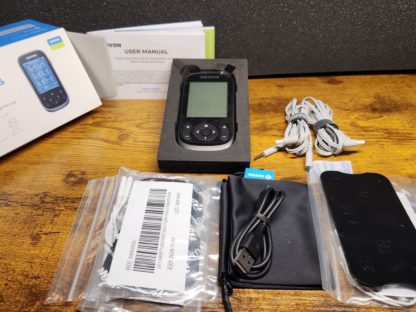 AUVON TENS EMS Unit 24 Modes Dual Channel Muscle Stimulator Tested