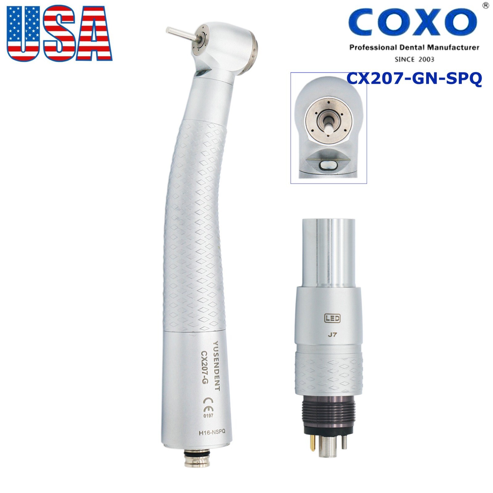 US COXO Dental Fiber Optic Handpiece High Speed Turbine For Kavo NSK Coupler