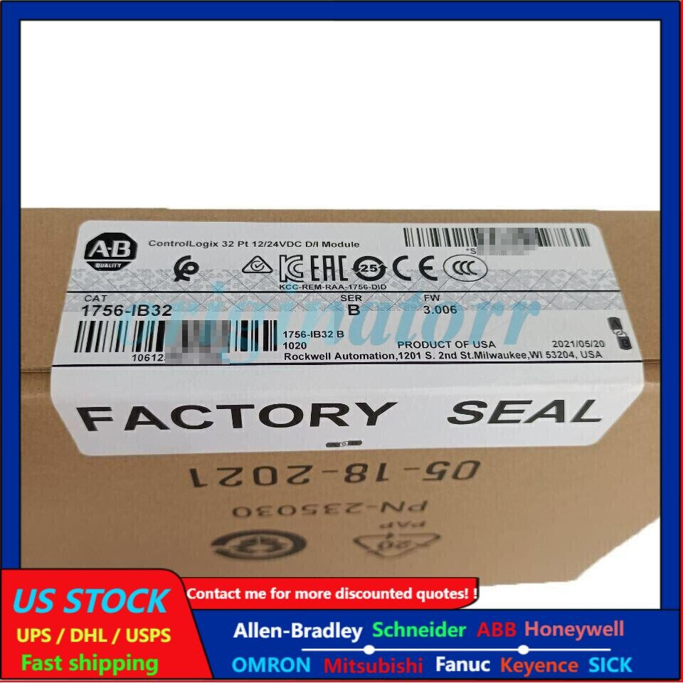 New Factory Sealed AB 1756-IB32 ControlLogix 32 Pt 12/24V Module AB 1756 IB32