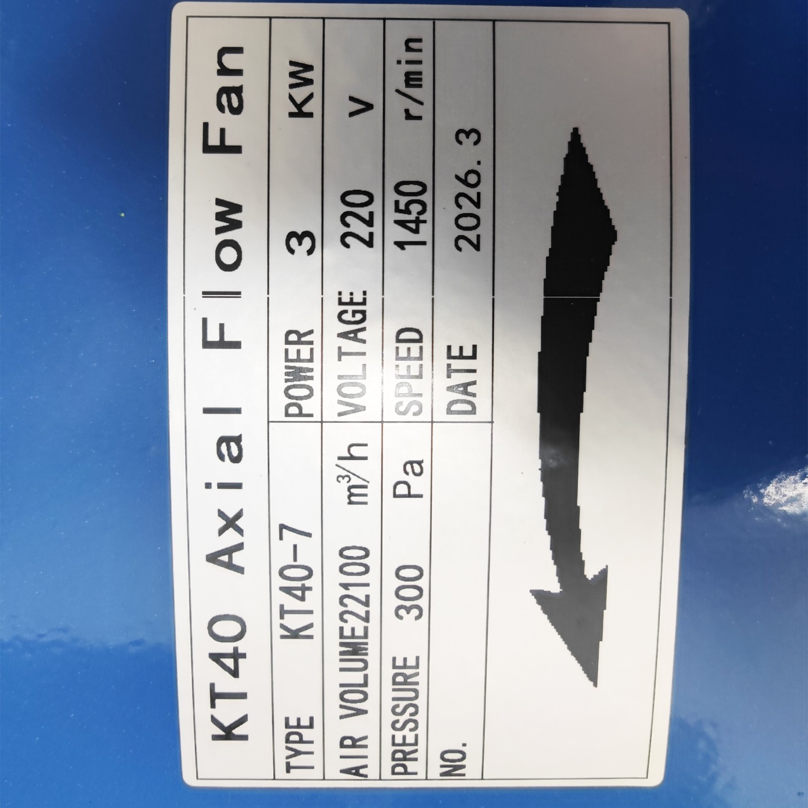 Industrial Tube Axial-flow fan 220V 4HP 28″ Inside Dia. 1450 r/min Speed 300 Pa