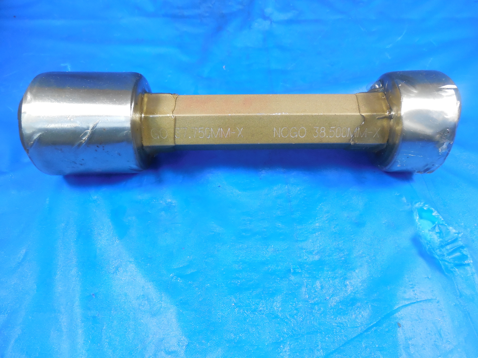 37.750 & 38.500 MM CLASS X SMOOTH PIN PLUG GAGE GO NO GO 38.0 38.50 1.50 +.0157