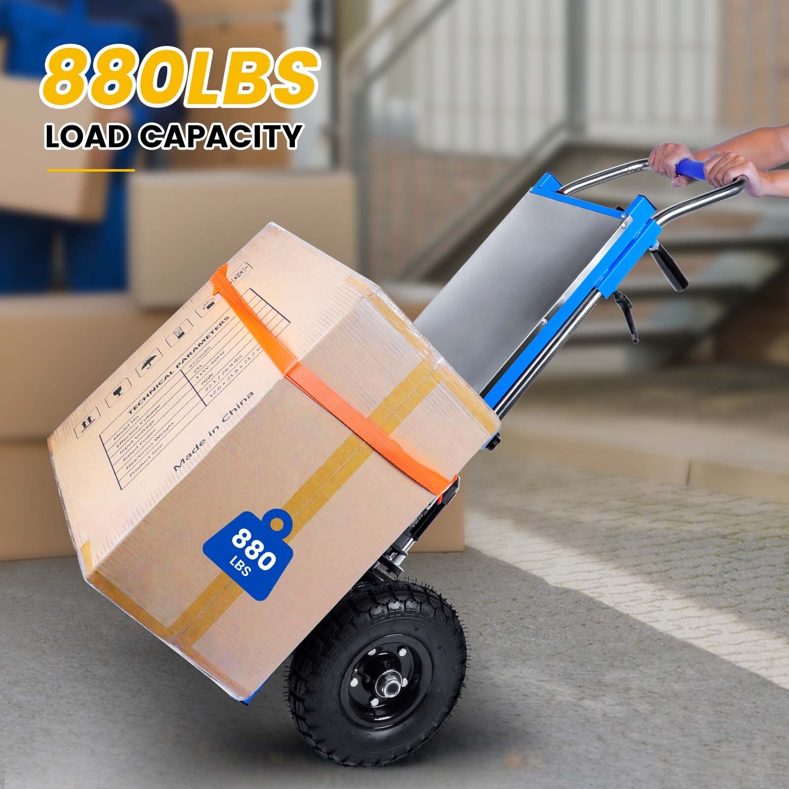 1200W Electric Stair Climbing Sack Hand Trucks Dolly,Load 880 lbs