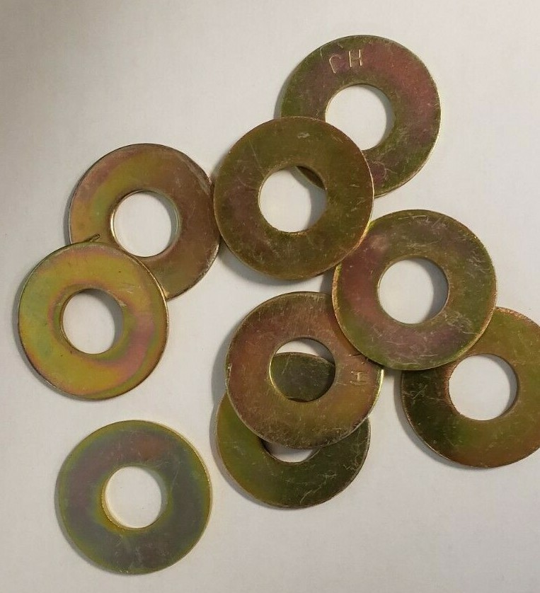3/8 Grade 8 USS Flat Washers Yellow Zinc 400 Pieces